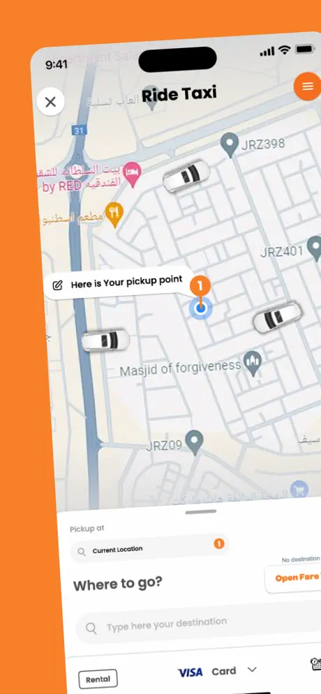 Tasleem Taxi — app screen 2
