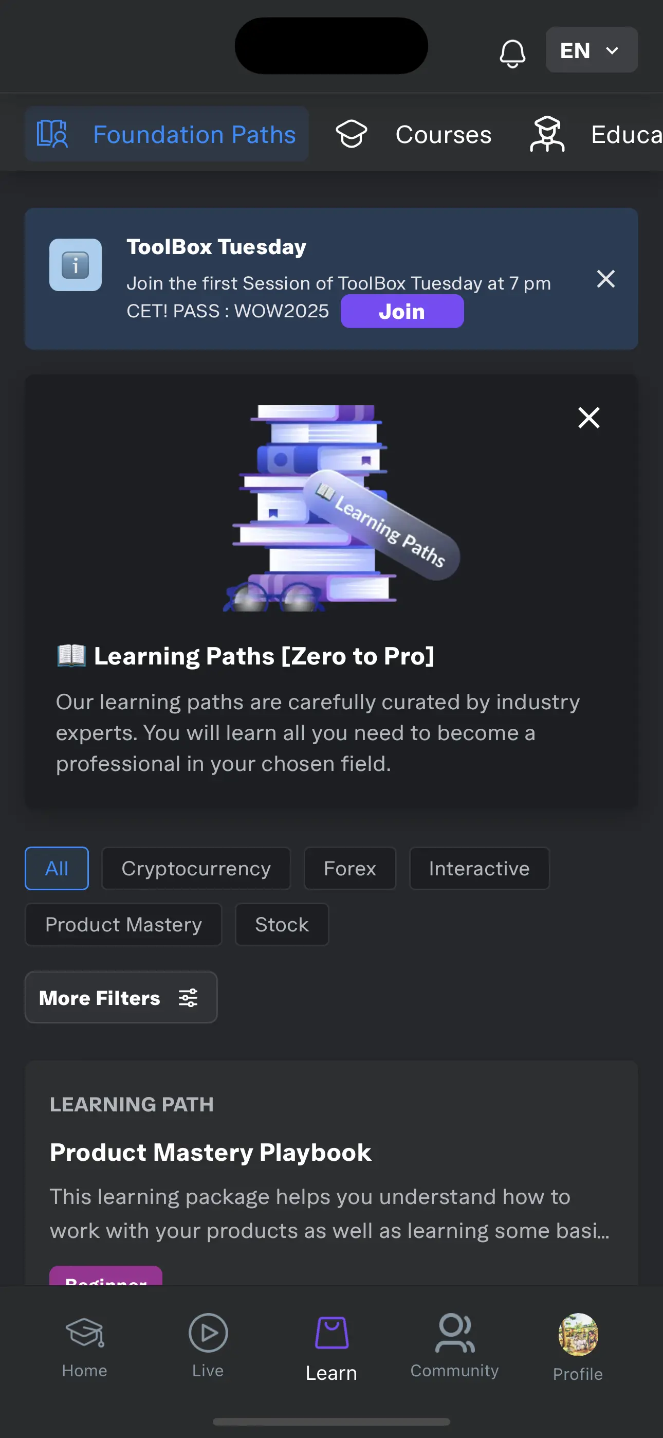 Wow Learn App — app screen 3